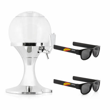 InnovaGoods Beer Dispenser 3.5 L and 2 Roll-Up Sunglasses, Sunfold Spain, Black