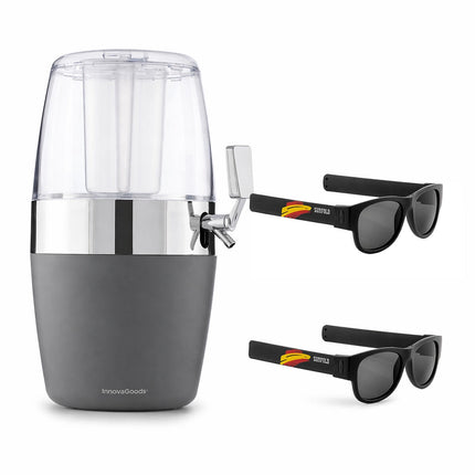 InnovaGoods Beer Dispenser and 2 Sunfold Roll-Up Sunglasses, Spain Black