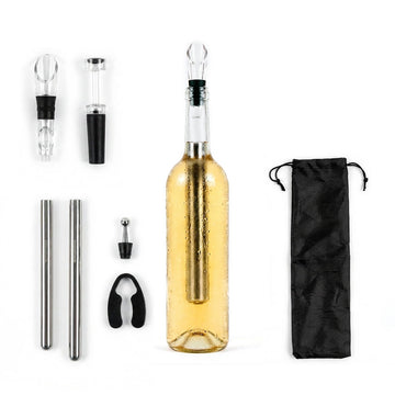 InnovaGoods Chillour 7-Piece Wine Set with Chilling Rods, Aerator
