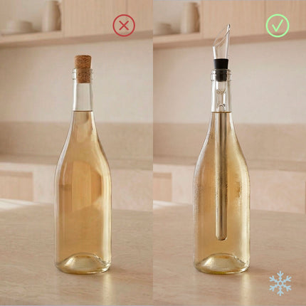 InnovaGoods Chillour 7-Piece Wine Set with Chilling Rods, Aerator