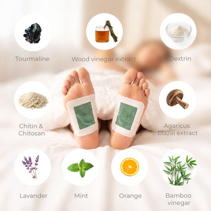 InnovaGoods Detox Foot Patches with Essences, 30 Units, Lavender, Mint, Orange
