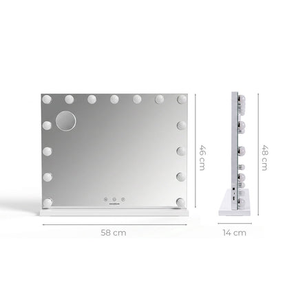 InnovaGoods Glimma Deluxe Hollywood LED Vanity Mirror, 15 Bulbs, 10X Magnifier