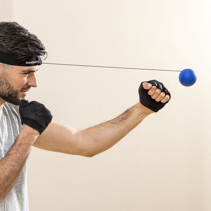 InnovaGoods Music Boxing Machine and Reflex Ball Set, Rechargeable, 9 Speeds
