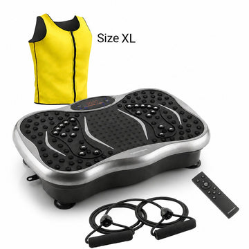 InnovaGoods Vibration Platform with Men's Sauna Vest XL, Speaker, Remote Control