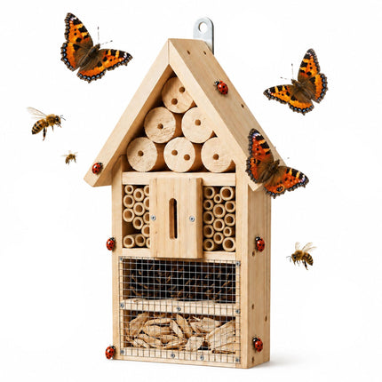 Insect Hotel Kit, Fir Wood & Bamboo, 30.5 cm