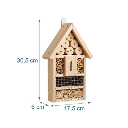 Insect Hotel Kit, Fir Wood & Bamboo, 30.5 cm