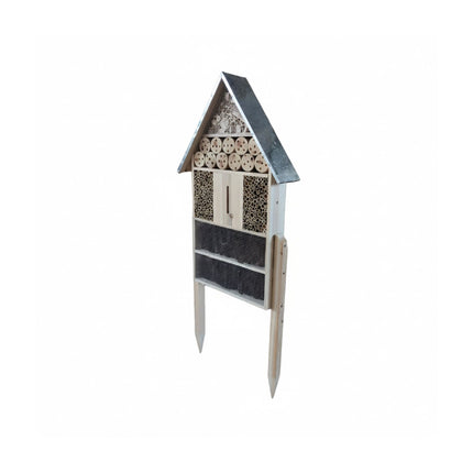 Insect Hotel With Stand – Weatherproof Metal Roof