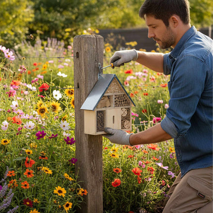 Insect Hotel with Metal Roof – Weatherproof Shelter