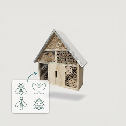 Insect Hotel with Metal Roof – Weatherproof Shelter