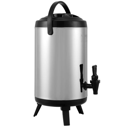 Insulated Beverage Dispenser, 2 Gallon, Stainless, Spigot