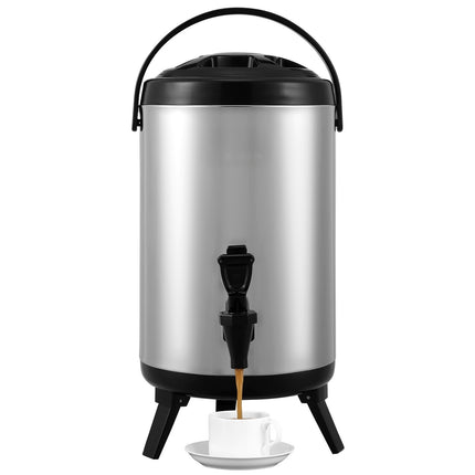 Insulated Beverage Dispenser, 2 Gallon, Stainless, Spigot