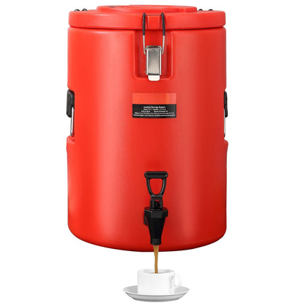 Insulated Beverage Dispenser, 4.5 Gal, Spigot, Stainless Steel