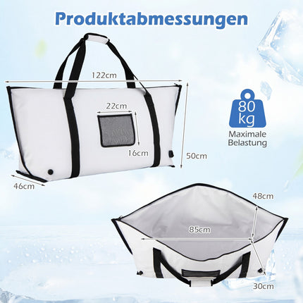 Insulated Fish Cooler Bag 122cm, Leakproof, Drain Valve