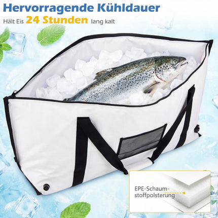 Insulated Fish Cooler Bag 122cm, Leakproof, Drain Valve