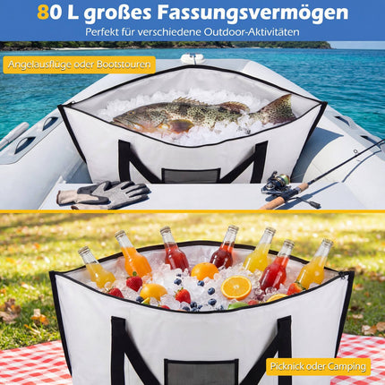 Insulated Fish Cooler Bag 122cm, Leakproof, Drain Valve
