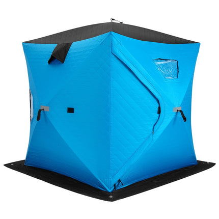 Insulated Pop-Up Ice Fishing Tent, 2-Person, Blue