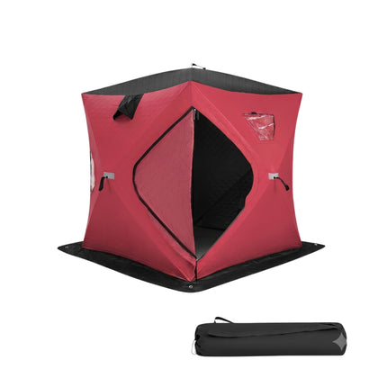Insulated Pop-Up Ice Fishing Tent, 2-Person, Red
