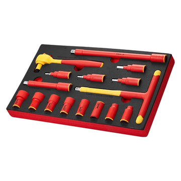 Insulated Socket Set, 16-Piece, 1000V 3/8-Inch Drive
