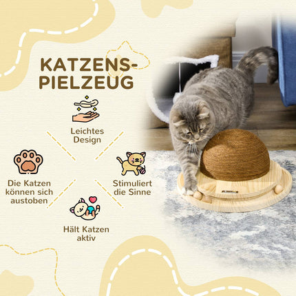 Interactive cat toy - scratching board and marble track