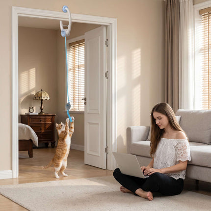 Interactive Cat Toy, USB Rechargeable Door Mouse, 2-Pack