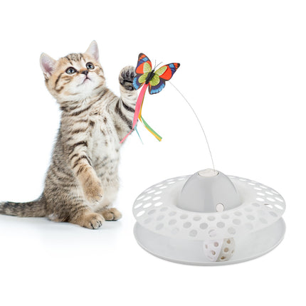 Interactive Cat Toy with Ball Track & Rotating Butterfly