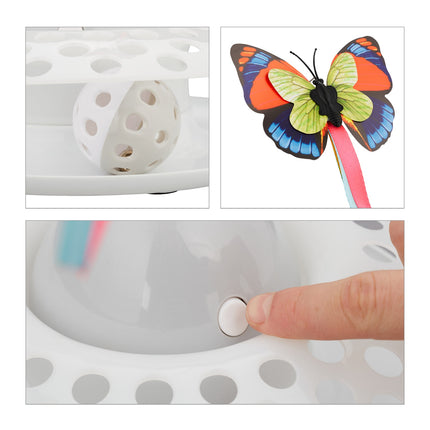 Interactive Cat Toy with Ball Track & Rotating Butterfly