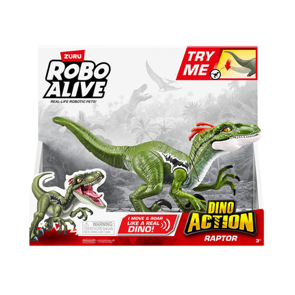 Interactive Dino Action Raptor Toy for Kids, Battery Operated