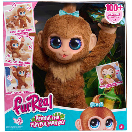 Interactive Plush Monkey Toy, FURREAL Peanut, Playful Design