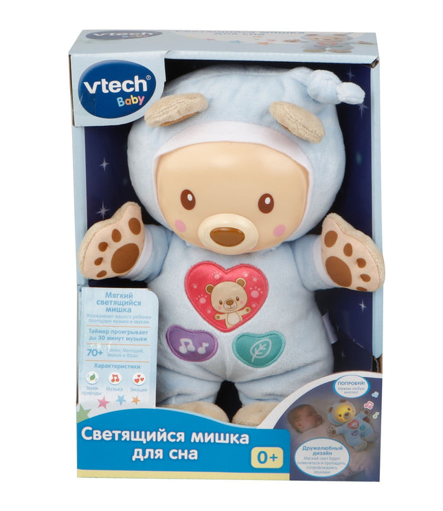 Interactive Sleepy Glow Bear Toy for Kids, Russian Language
