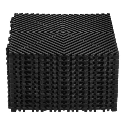 Interlocking Drainage Floor Tiles, 12x12 in, 12-Pack