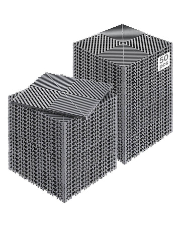 Interlocking Drainage Floor Tiles, 12x12 in, 50-Pack