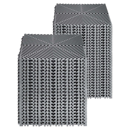 Interlocking Drainage Floor Tiles, 12x12 in, 50-Pack