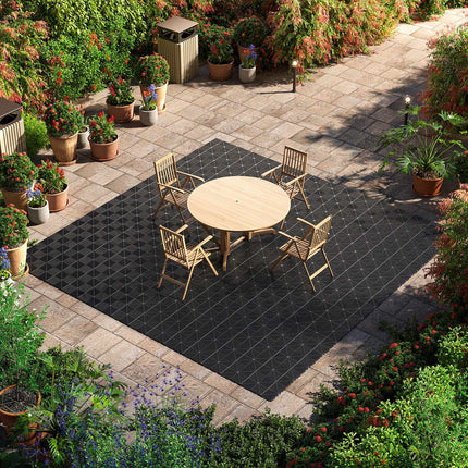 Interlocking Drainage Floor Tiles, 31 cm, 12 Pack, Black