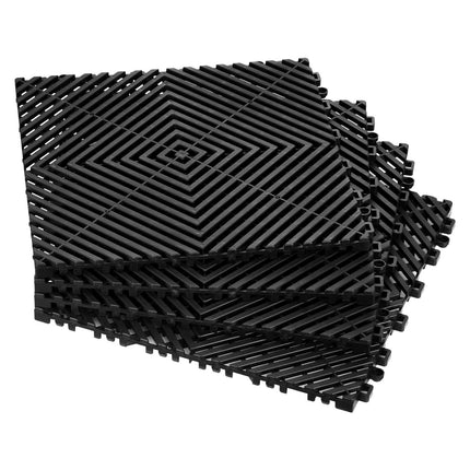 Interlocking Drainage Floor Tiles, Non-Slip, 12x12 in, 40-Pack