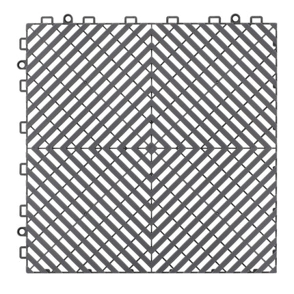 Interlocking Drainage Mat Tiles 55 Pack, 12 x 12 in, 15 mm Thick, Gray