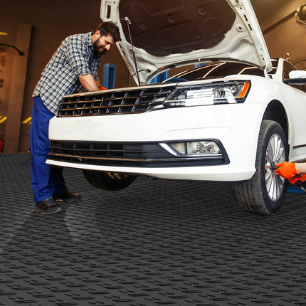Interlocking Garage Floor Tiles 12 x 12, 50-Pack, Black