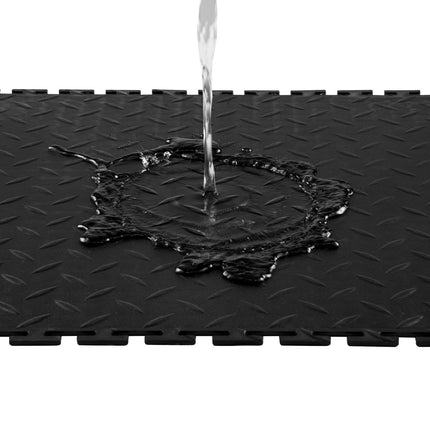 Interlocking Garage Floor Tiles, 8-Pack PVC, Black