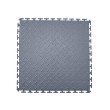Interlocking Garage Floor Tiles, PVC Diamond Plate, 16 Pack