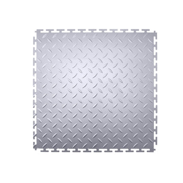 Interlocking Garage Floor Tiles, PVC Diamond Plate, 8-Pack
