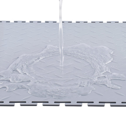 Interlocking Garage Floor Tiles, PVC Diamond Plate, 8-Pack