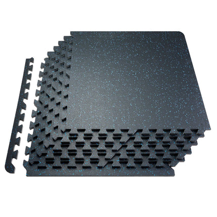 Interlocking Gym Floor Mats, 6 Tiles, 0.56 In, 24 Sq Ft