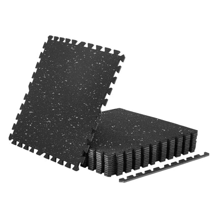 Interlocking Gym Floor Mats Set, 12 Pcs, 24x24x0.4 in