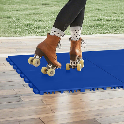 Interlocking Hockey Training Tiles, 12x12 in, 8 Pack, Blue