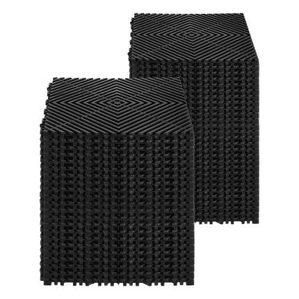 Interlocking Non-Slip Drainage Floor Tiles, 12x12, 50-Pack