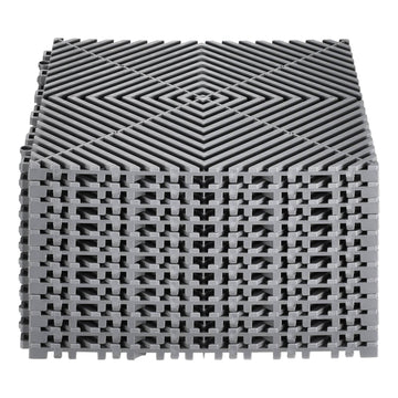 Interlocking Non-Slip Drainage Tiles, 12x12 in, 12-Pack