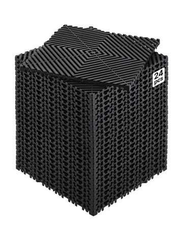 Interlocking PP Drainage Floor Tiles, 12x12 in, 24 Pack