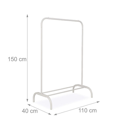Iron Coat Rack with Clothes Rail and Shelf