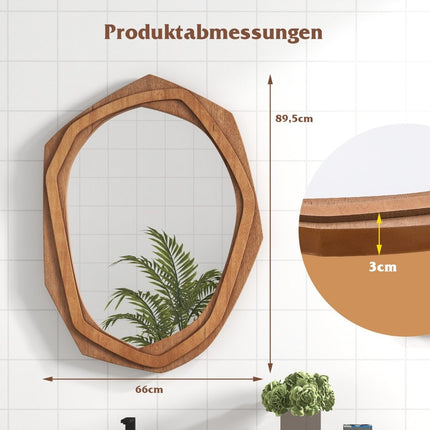 Irregular Shaped Wall Mirror, Waterproof, 89.5 x 66 cm