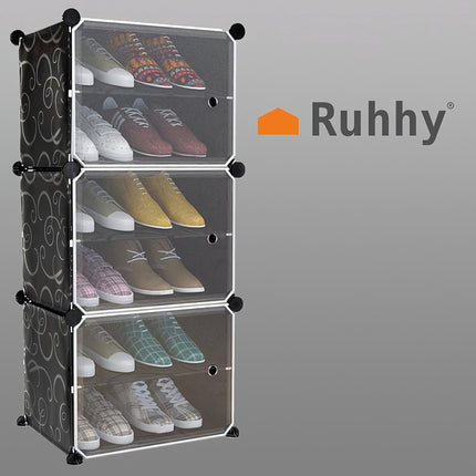 Iso Trade shoe cabinet 44.5 x 93 x 30 cm black