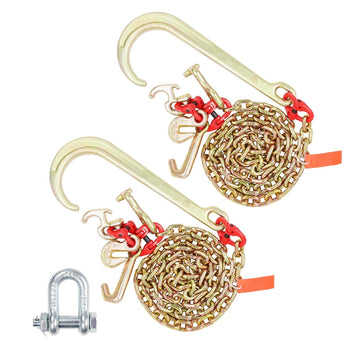 J Hook Tow Chain Set, 2-Pack 5/16 in x 6 ft G80, 5400 lb